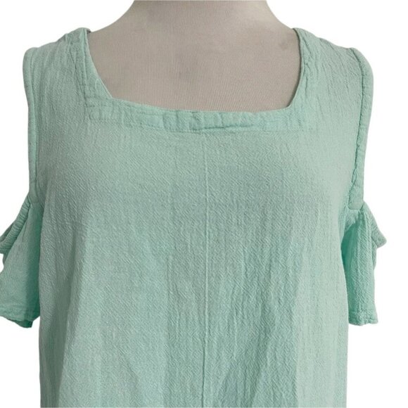 Oh My Gauze! Size 2 Large XL Top Blouse Cold Shoulder Boho Lagenlook - Picture 2 of 7